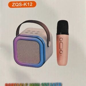 Blue and Black Portable Mini Speaker with Microphone